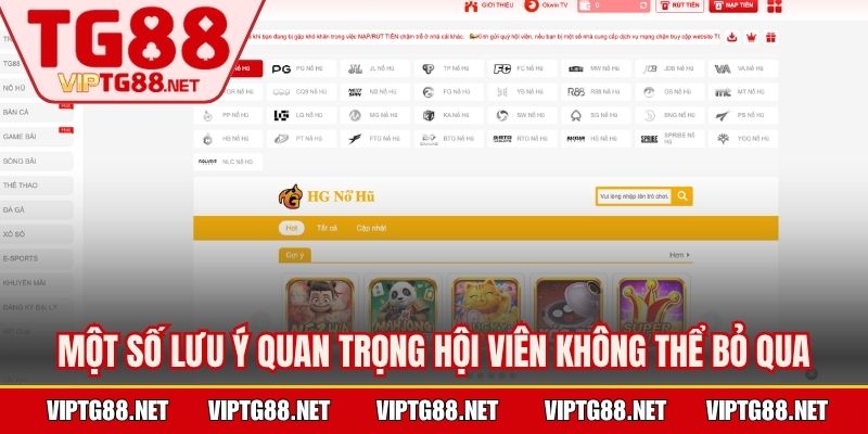 Một số những lưu ý quan trọng hội viên không thể bỏ qua